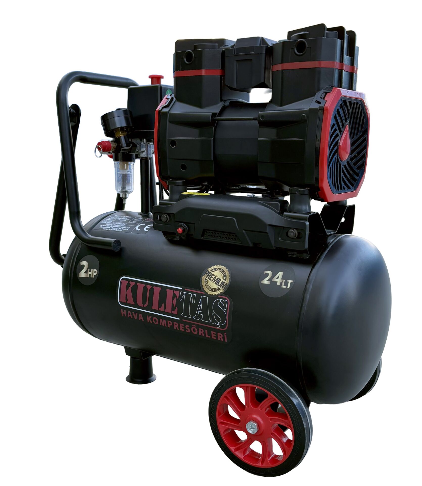 Kuletaş Premium 24 Litre Sessiz Yağsız Hava Kompresörü 2 Hp (İtalyan Tasarım)
