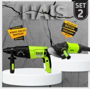 HAIS Kırıcı Delici Matkap ve Büyük Taşlama Seti (SET 2)