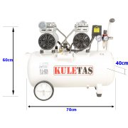 Kuletaş Süper Sessiz Yağsız Kompresör 60 Litre Çift Motor 2 Hp
