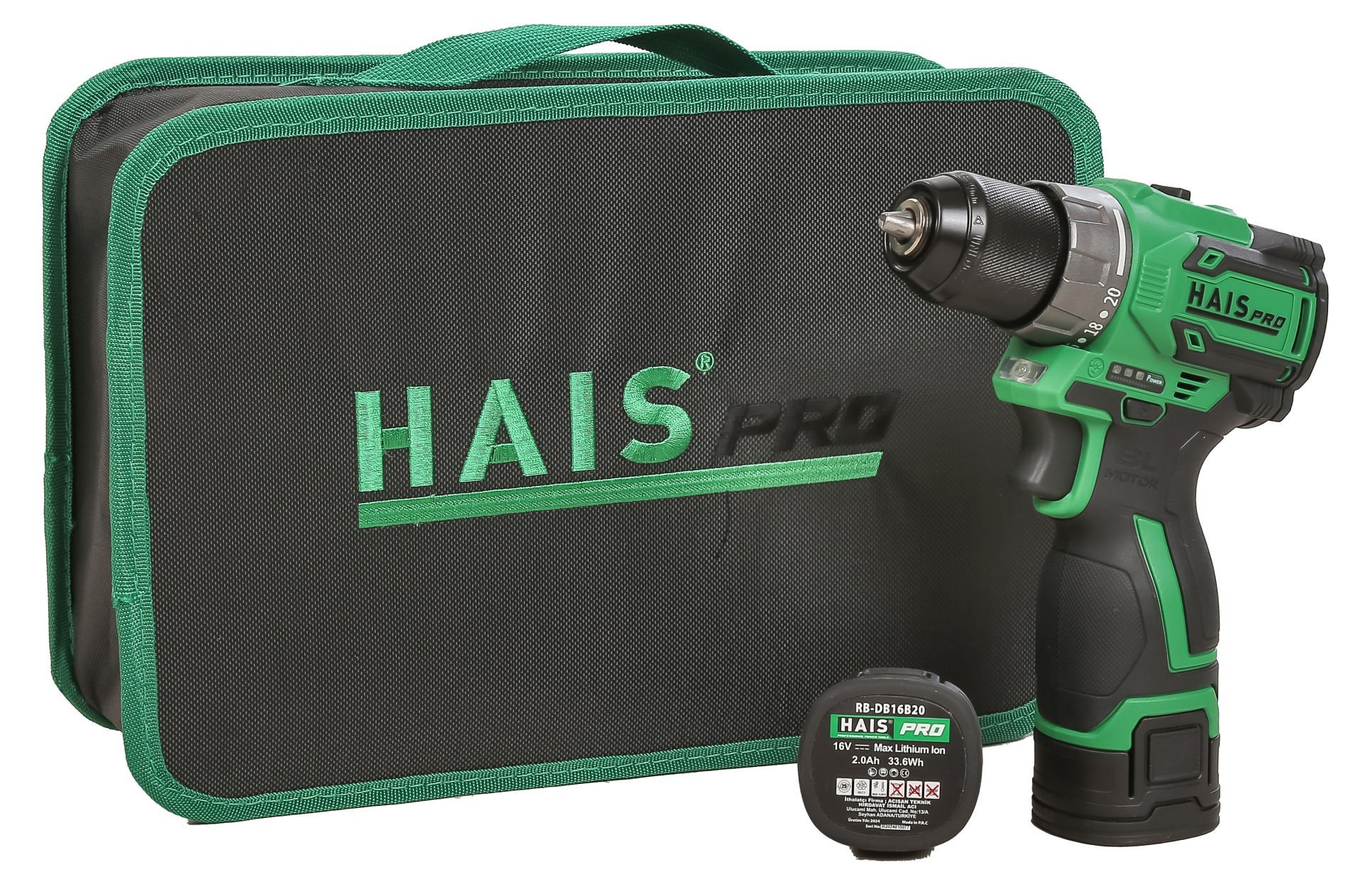 HAISPRO Profesyonel Vidalama Matkap 16 V 2.0 Ah Çift Akülü
