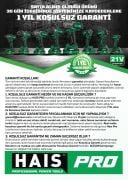 HAISPRO Profesyonel Darbeli Vidalama 21 V 4.0 Ah Çift Akülü