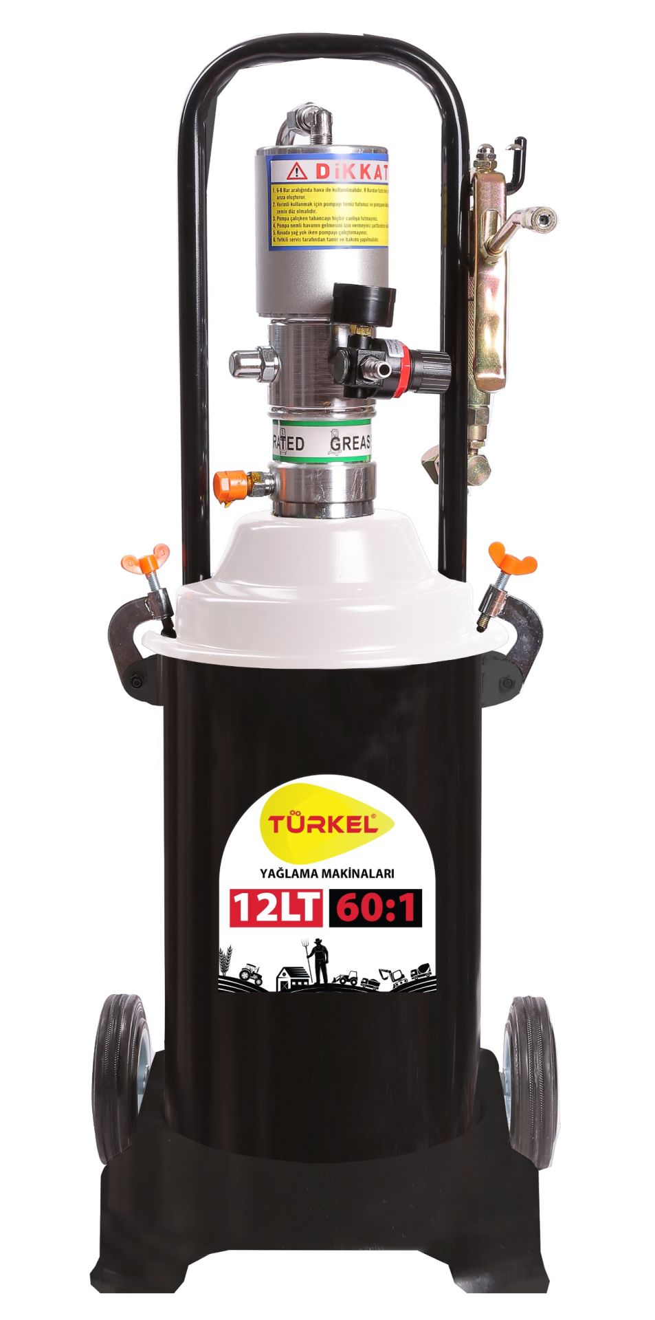 Türkel 12 LT Gres Pompası 60:1 (Kalın Kafa Kauçuklu Gres İçin)