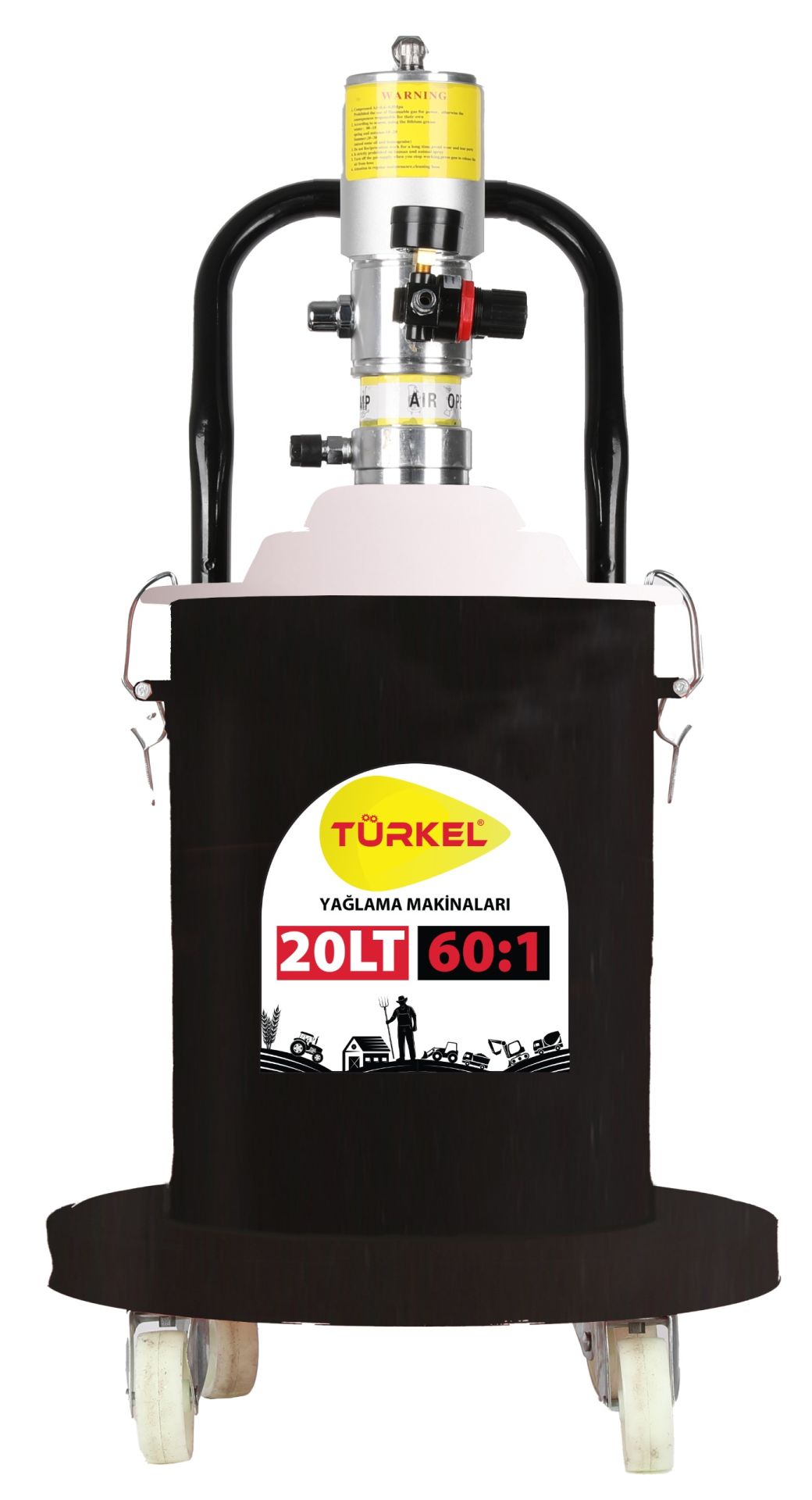 Türkel 20 LT Gres Pompası 60:1(Kalın Kafa Kauçuklu Gres İçin)