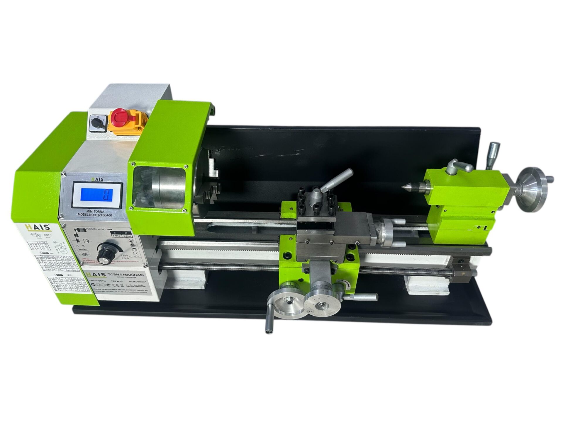 HAIS 210X400 Masa Üzeri Metal Torna Makinası 750 Watt