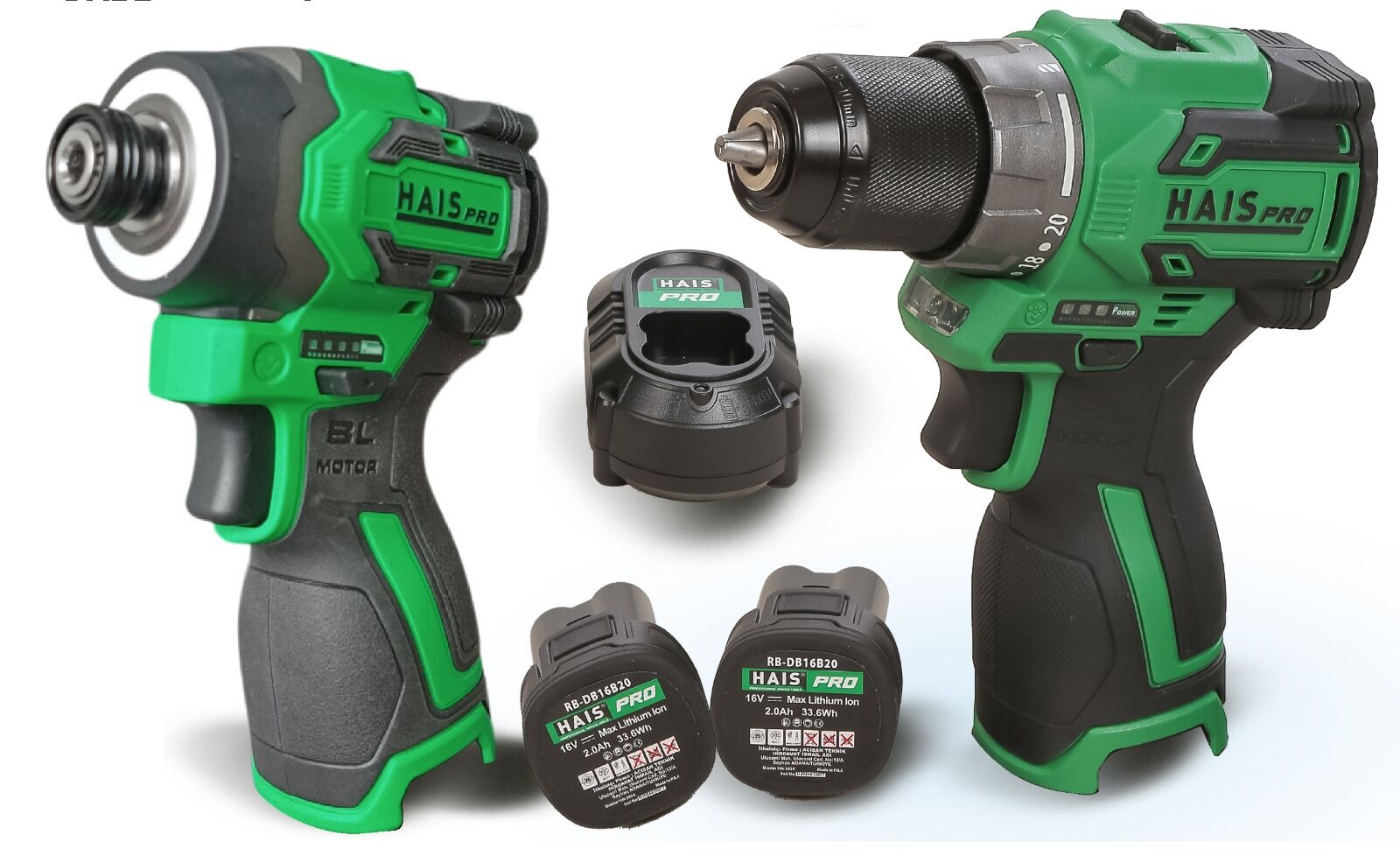 HAISPRO Profesyonel 16 V Akülü El Aletleri Seti 2'Lİ SET - 1