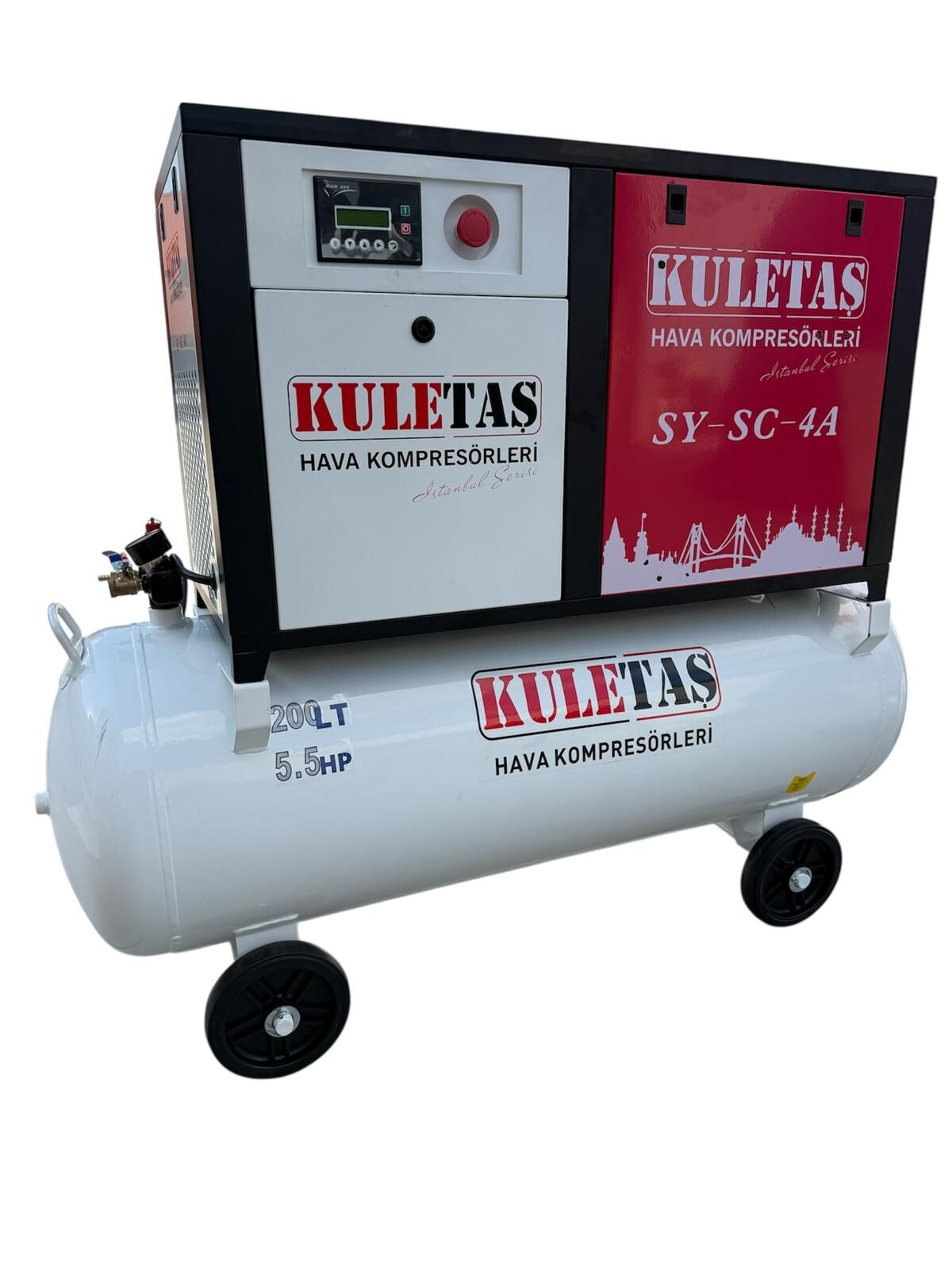 Kuletaş 200 Litre 5,5 HP 220 V Vidalı Hava Kompresörü