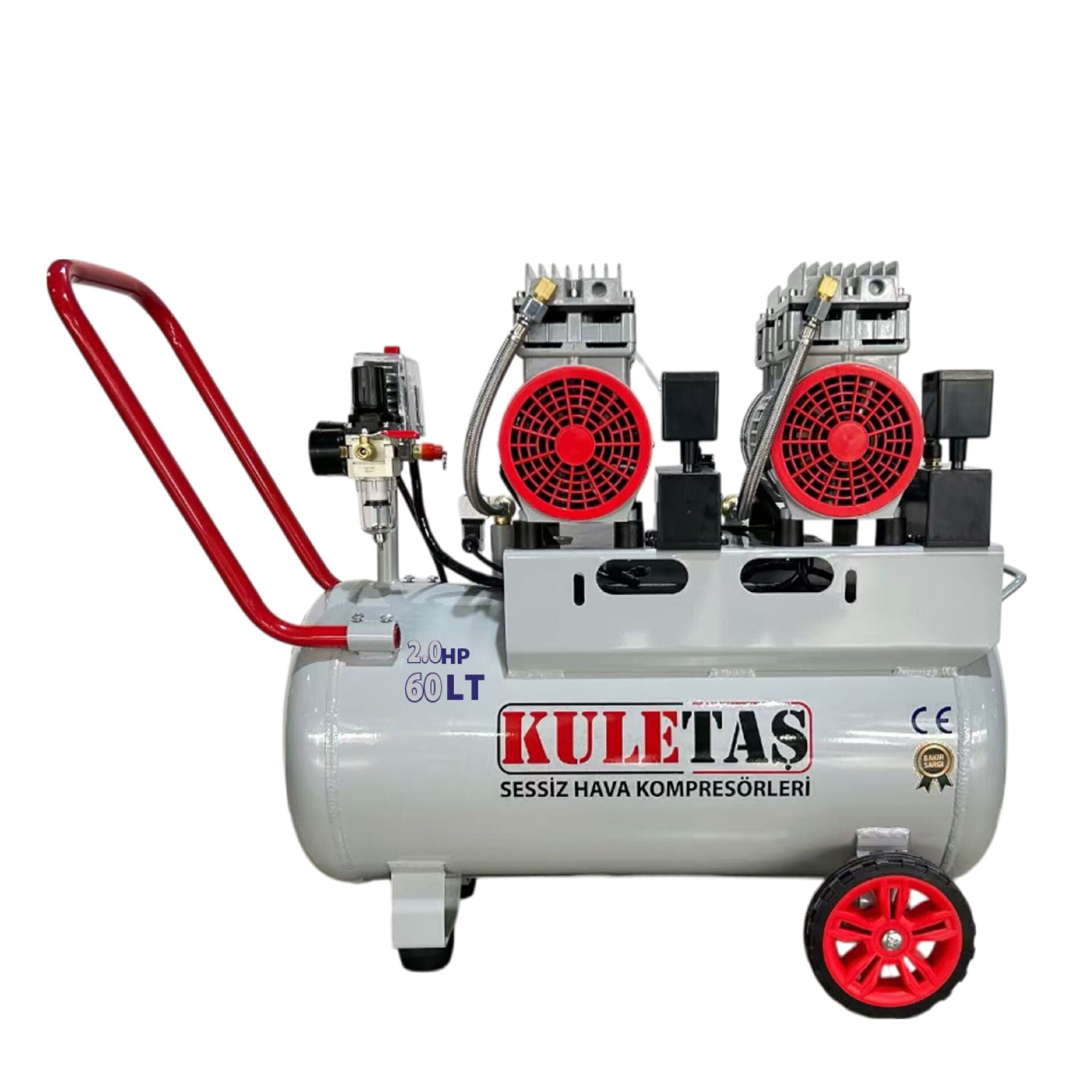 Kuletaş 60 Litre 2 HP Alüminyum Tanklı Sessiz Hava Kompresörü