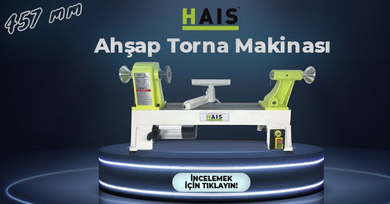 Hais 457 mm Ahşap Torna Makinası 550 W