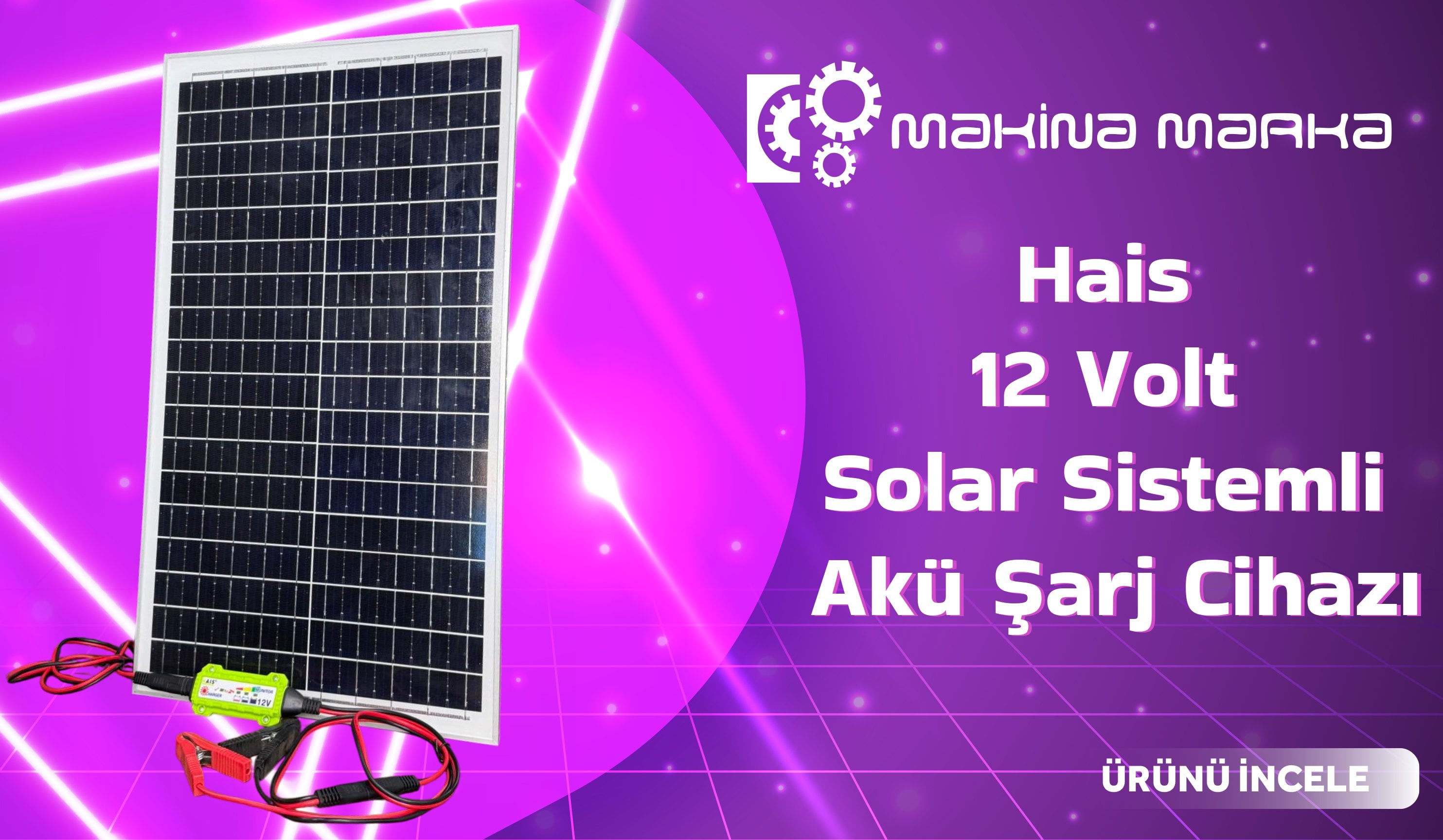 Hais 12 Volt Solar Sistemli Akü Şarj Cihazı